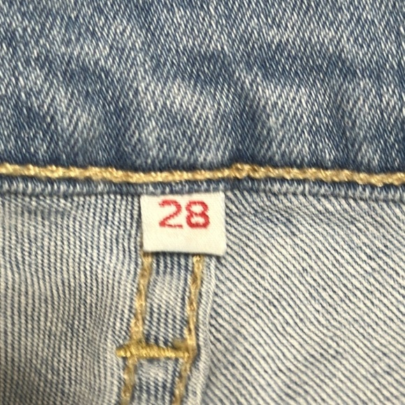 Levi’s Premium 501 Distressed Denim Cutoff Shorts Size 28 High Rise Vintage - Picture 9 of 13